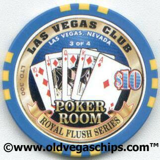 Las Vegas Club Poker Room Diamonds $10 Casino Chip