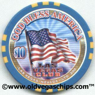 Las Vegas Club God Bless America $10 Casino Chip