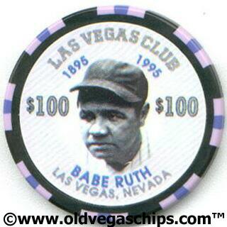 Las Vegas Club Babe Ruth $100 Casino Chip