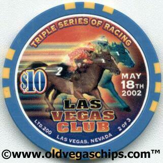 Las Vegas Club Triple Series of Racing $10 Casino Chip
