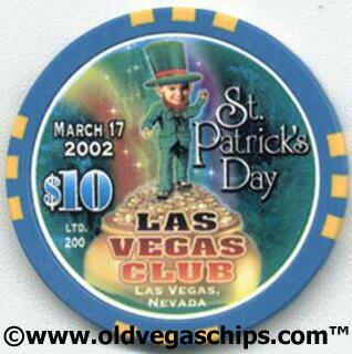 Las Vegas Club St. Patrick's Day 2002 $10 Casino Chip