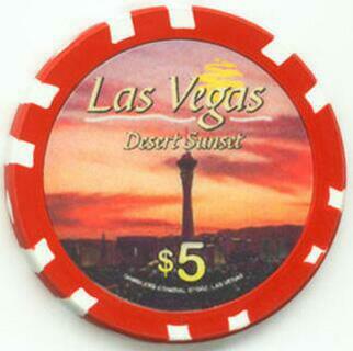 Las Vegas Desert Sunset $5 Poker Chip