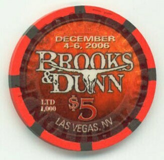 Las Vegas Hilton Brooks & Dunn $5 Casino Chip