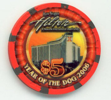 Las Vegas Hilton Chinese New Year Dog $5 Casino Chip