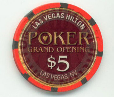 Las Vegas Hilton Poker Room $5 Casino Chip