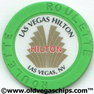 Las Vegas Hilton Marquee Green Roulette Chip