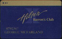Las Vegas Hilton Barron's Club Slot Club Card