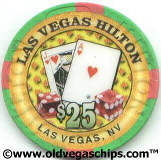 Las Vegas Hilton Millennium Hearts $25 Casino Chips