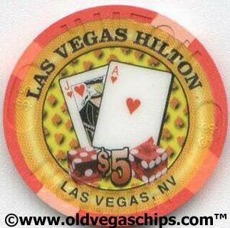Las Vegas Hilton Millennium Hearts $5 Casino Chip
