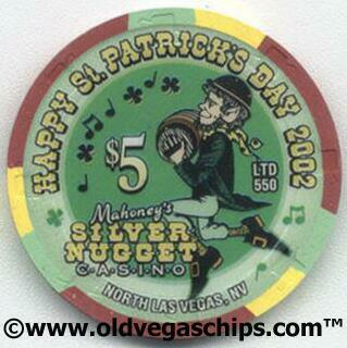 Las Vegas Mahoney's St. Patrick's Day 2002 $5 Casino Chip 