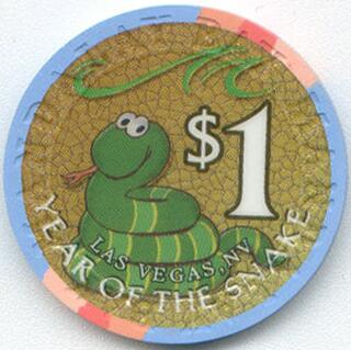 Las Vegas Mandalay Bay Chinese New Year Snake 2001 $1 Casino Chip