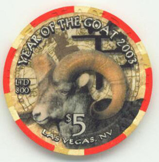 Mandalay Bay Chinese New Year of the Goat $5 Casino Chip