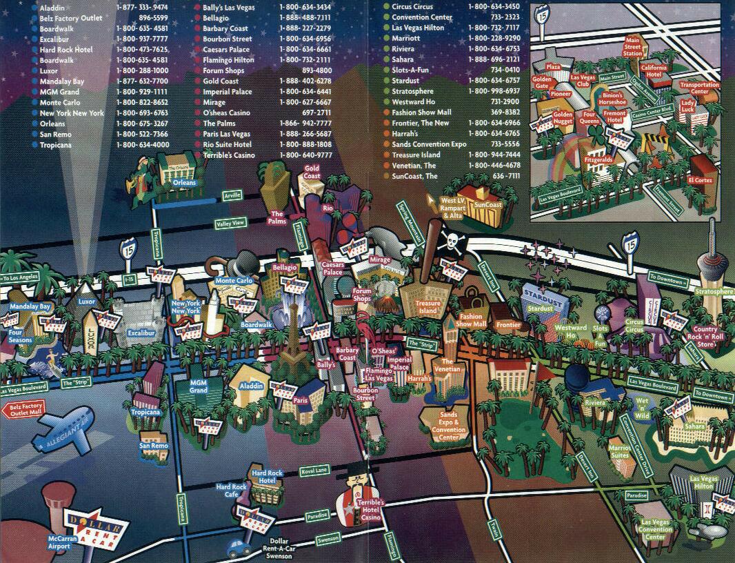 Las Vegas Map, Las Vegas Casino Map, Las Vegas Strip Map