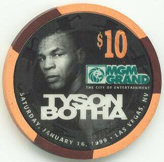 MGM Grand Mike Tyson VS. Botha $10 Casino Chip