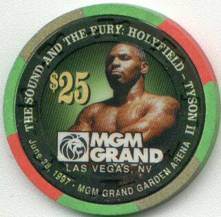 MGM Grand Mike Tyson VS. Holyfield $25 Casino Chip