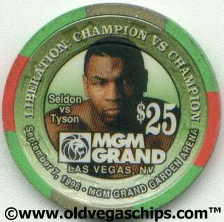 MGM Grand Mike Tyson VS. Sheldon $25 Casino Chip 