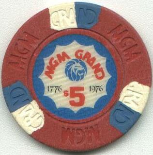 Las Vegas MGM Grand Bicentennial $5 Casino Chip