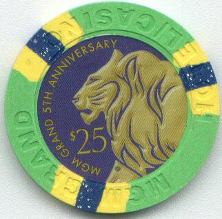 MGM Grand 5th Anniversary $25 Casino Chip