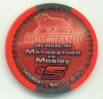 MGM Grand Mayweather Vs. Mosley 2010 $5 Casino Chip