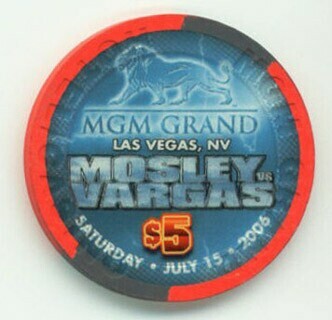 Las Vegas MGM Grand Vargas Vs. Mosley Rematch $5 Casino Chip