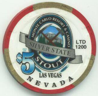 Las Vegas Monte Carlo Silver State Stout $5 Casino Chip
