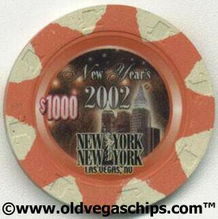 New York New York New Year 2002 $1,000 Casino Chip