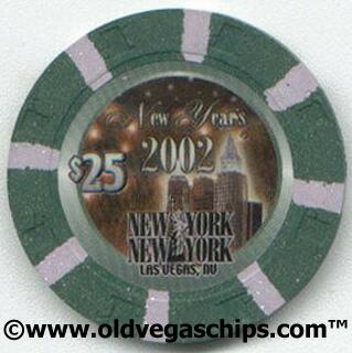 New York New York New Year 2002 $25 Chip