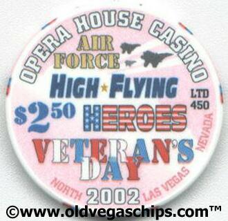 Opera House Air Force 2002 $2.50 Chip 