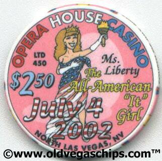 Opera House 4th of July 2002 $2.50 Casino Chip 