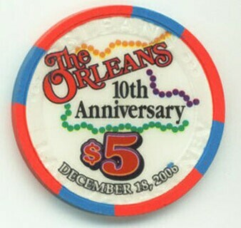 Orleans Casino 10th Anniversary $5 Casino Chip 