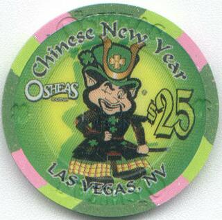 O'Shea's Casino Chinese New Year Snake 2001 $25 Casino Chip
