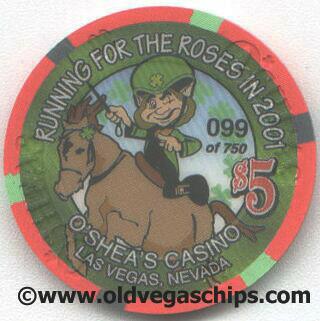 O'Shea's Kentucky Derby 2001 $5 Casino Chip