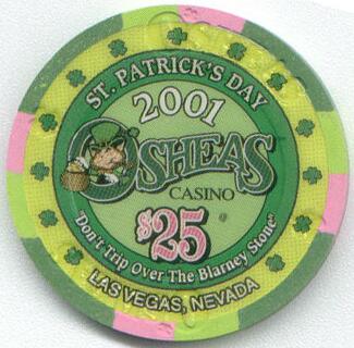 Las Vegas O'Shea's St. Patrick's Day 2001 $25 Casino Chip
