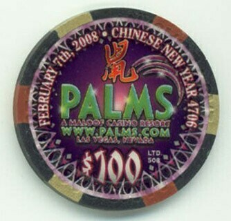 Palms Hotel Year of the Rat 2008 $100 Casino Chip