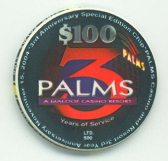 Palms 3rd Anniversary 2004 $100 Casino Chip
