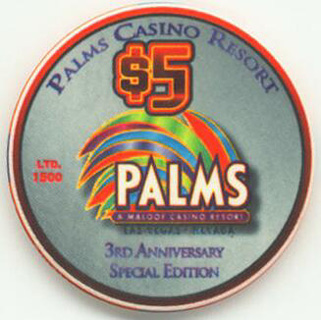 Palms 3rd Anniversary 2004 $5 Casino Chip 