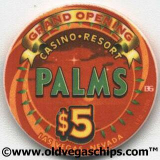 Las Vegas Palms Hotel Grand Opening $5 Casino Chip