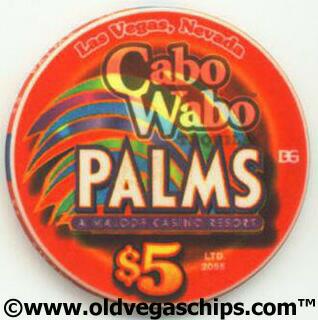 Las Vegas Palms Hotel Sammy Hagar Cabo Wabo $5 Casino Chip