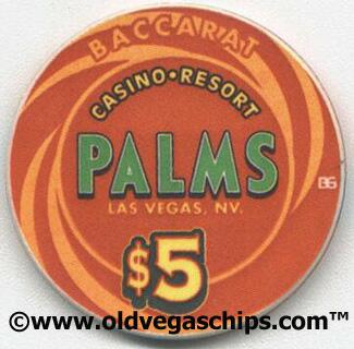 Palms Hotel $5 Baccarat Casino Chip