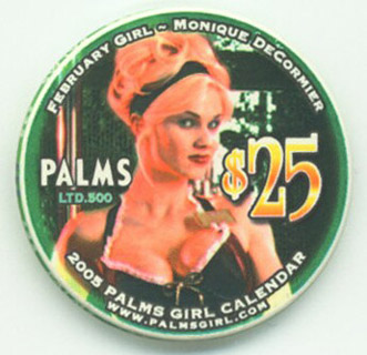 Palms Hotel Miss February Monique Decormier $25 Casino Chip