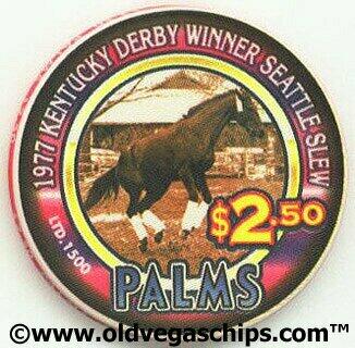 Palms Hotel 1977 Kentucky Derby Winner Seattle Slew $2.50 Casino Chip