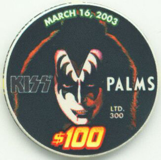 Palms Hotel Kiss Gene Simmons $100 Casino Chip