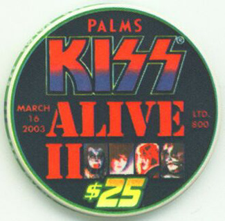 Las Vegas Palms Hotel Kiss Alive II $25 Casino Chip