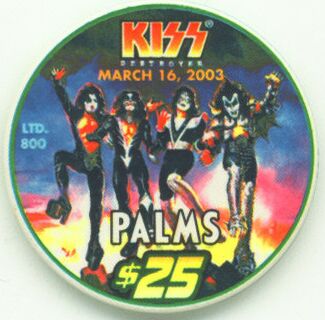 Las Vegas Palms Hotel Kiss Destroyer $25 Casino Chip