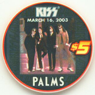 Palms Hotel Kiss Album Cover Dressed to Kill $5 Casino Chip