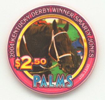Palms Hotel 2004 Kentucky Derby Winner Smarty Jones $2.50 Casino Chip