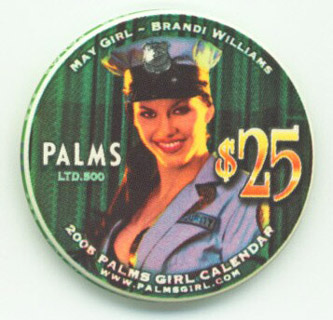 Las Vegas Palms Hotel May Calendar Girl $25 Casino Chip 