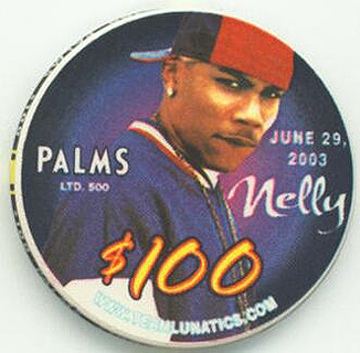 Palms Hotel Grezzy DirtSack Nelly $100 Casino Chip - Worse Casino Chip Ever