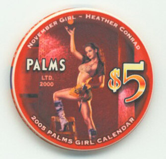 Palms Hotel Miss Novembr Heather Conrad $5 Casino Chip