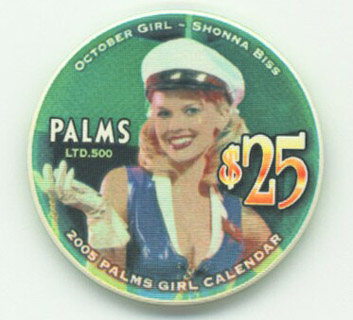 Palms Calendar Girl October $25 Casino Chip
